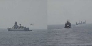 سومین روز رزمایش دریایی آیونز| اجرای عملیات جستجو و نجات قایق غرق شده